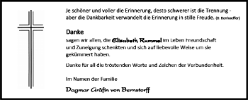 Traueranzeige von Elisabeth Rummel von Harz Kurier