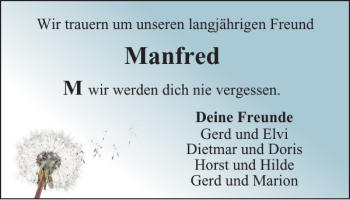 Traueranzeige von Manfred  von Harz Kurier