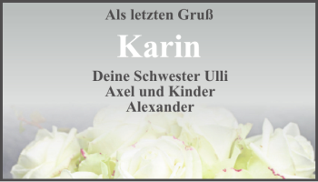 Traueranzeige von Karin  von Harz Kurier