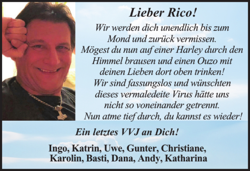  Traueranzeige für Rico  vom 22.05.2021 aus Harz Kurier