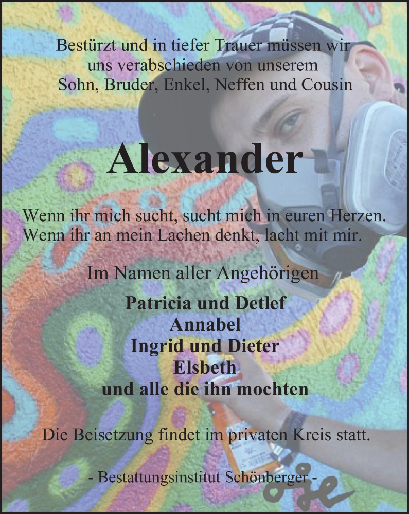  Traueranzeige für Alexander  vom 04.02.2023 aus Harz Kurier