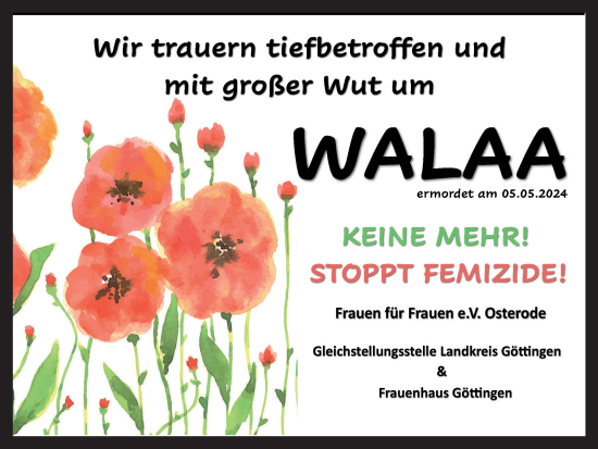 Traueranzeige von Walaa  von Harz Kurier