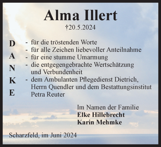 Traueranzeige von Alma Illert von Harz Kurier