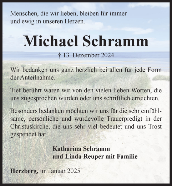 Traueranzeige von Michael Schramm von Harz Kurier