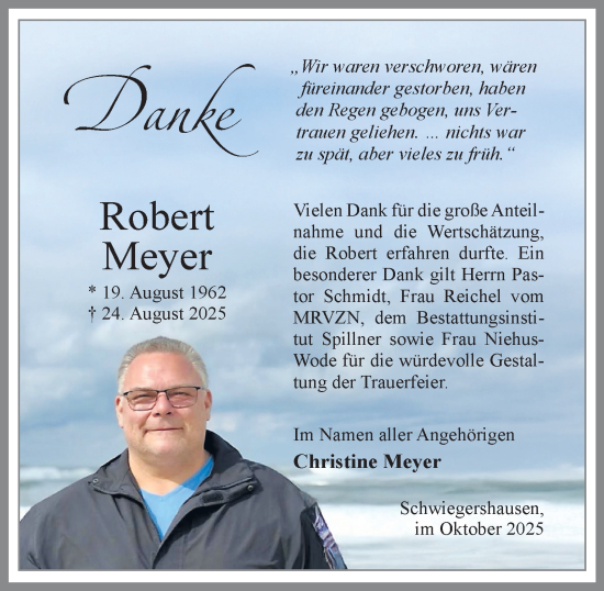 Traueranzeige von Robert Meyer von Harz Kurier