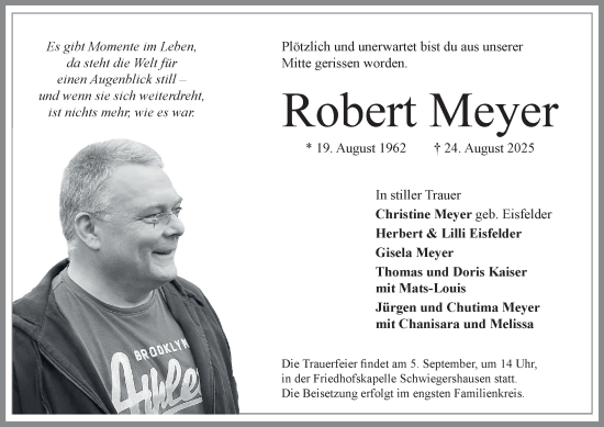 Traueranzeige von Robert Meyer von Harz Kurier